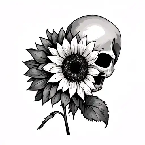 Sunflower And Skull