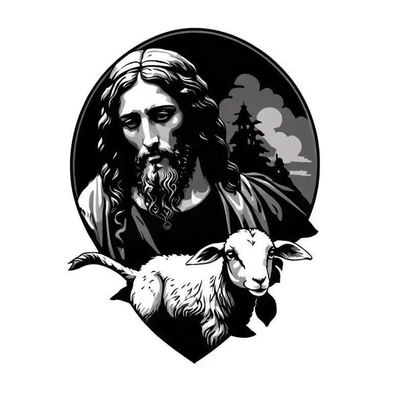 Jesus And The Lamb