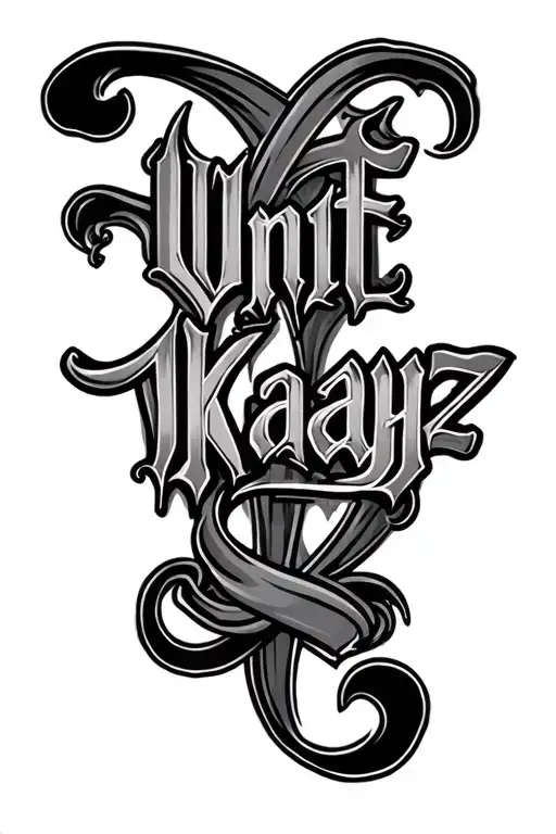 Text That Says Untkayz In Traditional Font Style