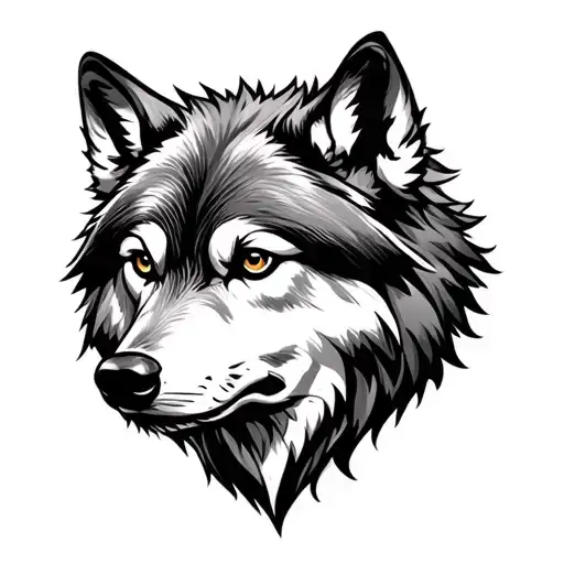 Wolf Face Tattoo Design