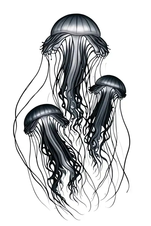 Jellyfishes Swimming Gracefully Together