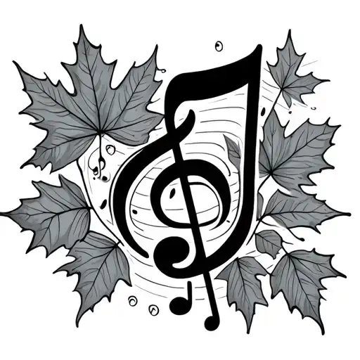 Music Notes And Maple Leaves