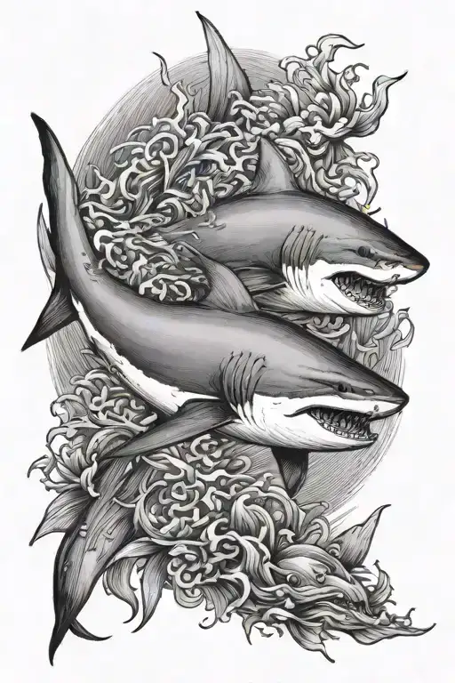 Ocean Scene Great White Shark