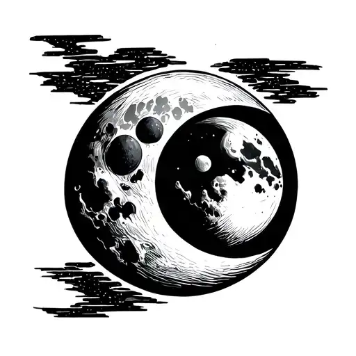 Moon Minimal Line Art