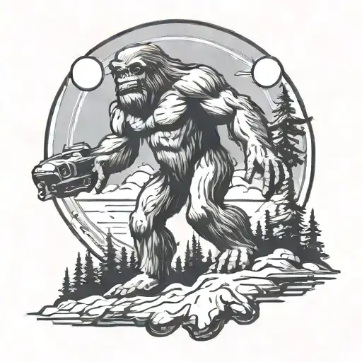 Ufo Abducting Bigfoot Figure