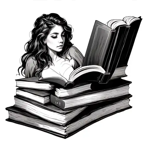Books With A Woman Reading On Top