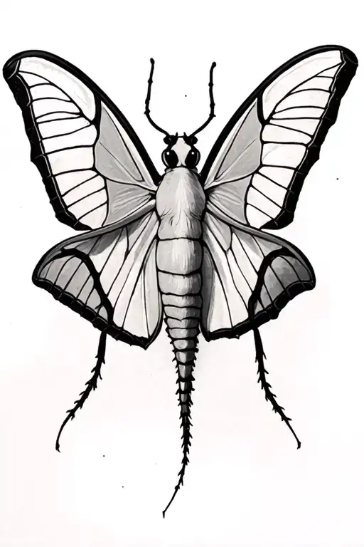 A Pinned And Labeled Luna Moth