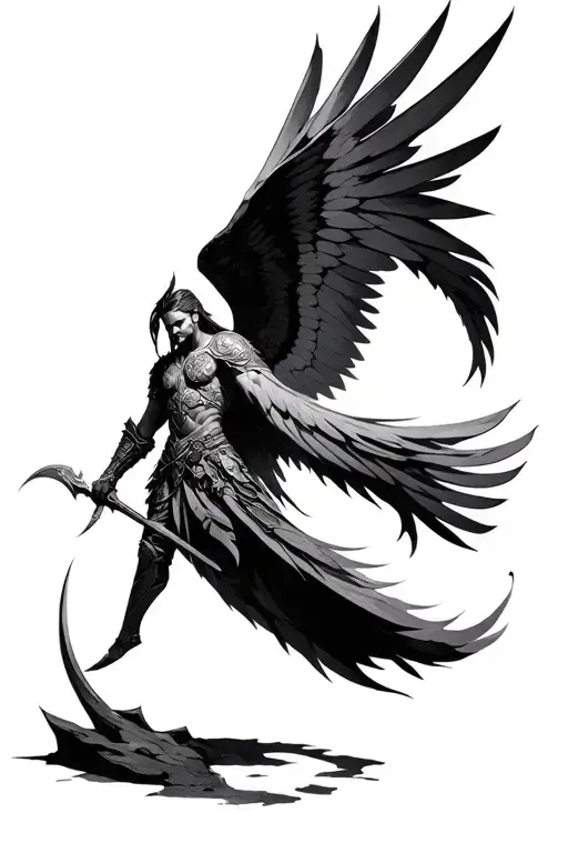 Warrior With Giant Wings