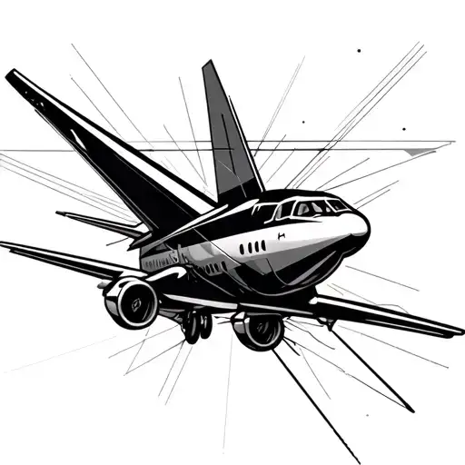 Airplane Geometric Lines Connecting Various