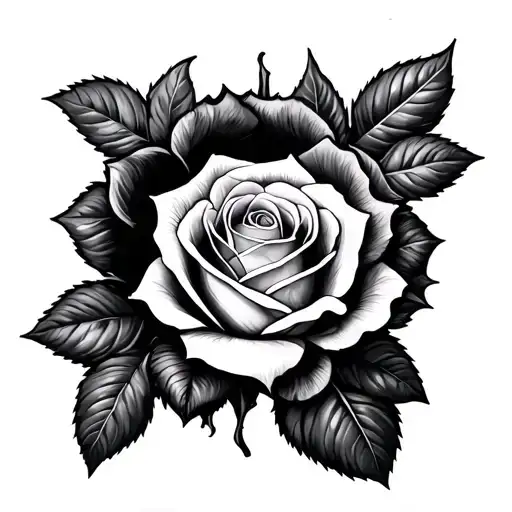 Hole In Arm Thru A Rose Growing