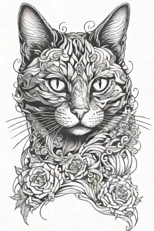 Cat Sitting Misty Surreal Design