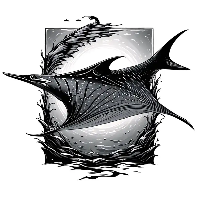 Eagle Ray Gracefully Swimming