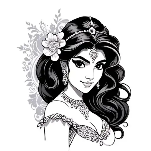 Princess Jasmine Tattooed Gangster Tattoo Design
