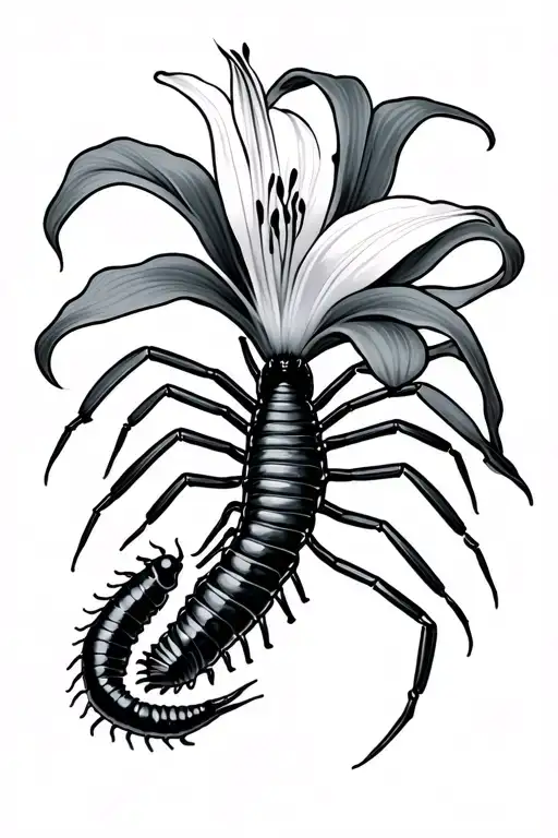 Spider Lily And Centipede