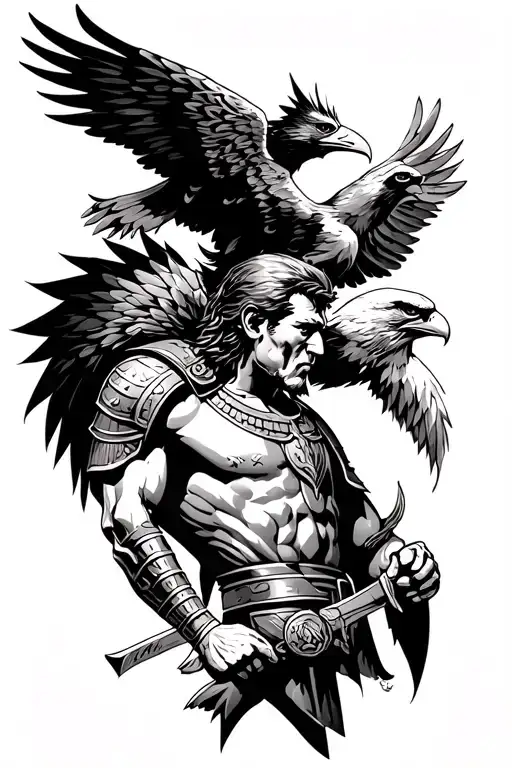 Gladiator With An Eagle On His Shoulder