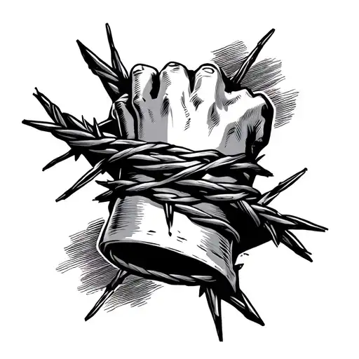 Barbed Wire On Wrist Band