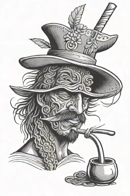 Argentine Guacho Holding Mate Straw