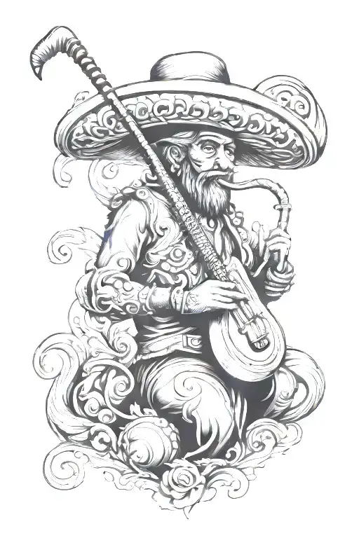 Argentine Guacho Figure Holding Mate Bombilla Straw