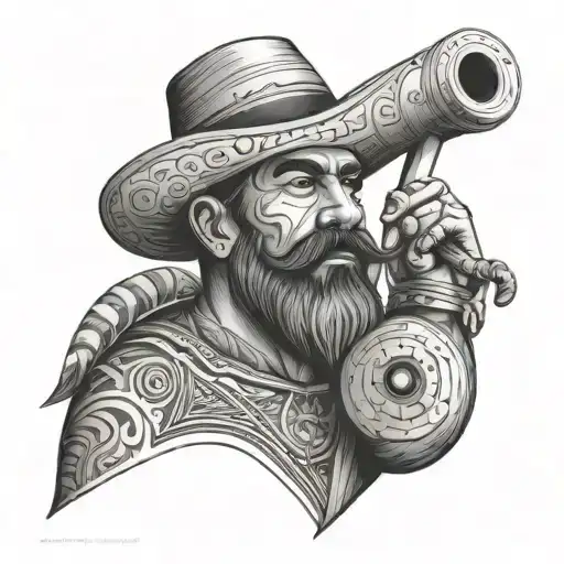 Argentine Guacho Figure Holding Mate Bombilla Straw