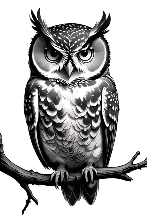 Owl Perched On A Branch