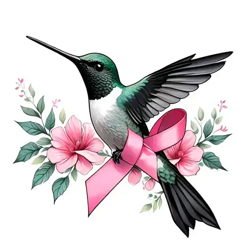 Hummingbird & Breast Cancer Ribbon