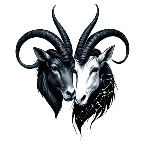 Aries And Capricorn With Their Constellations