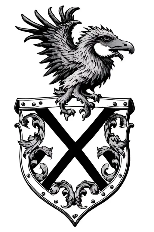 Fitzgerald Family Crest On A Midivel Shield