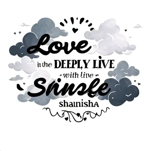 The Name Shanisha With The Quote Love Deeply Live Simple With Clouds
