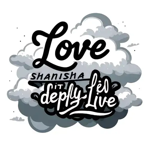 The Name Shanisha With The Quote Love Deeply Live Simple With Clouds On Forearm