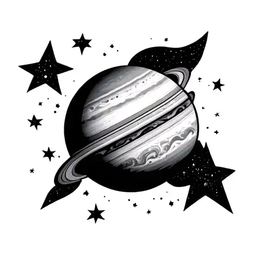 Jupiter In Milky Way With Stars