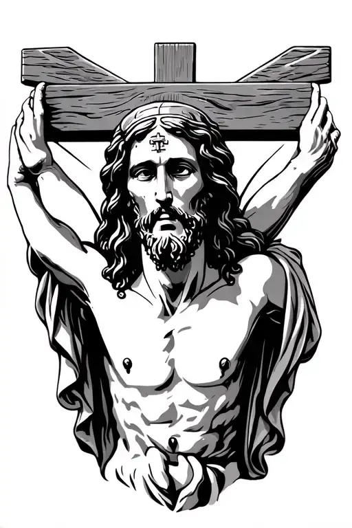 Jesus Christ Crucified And Heads
