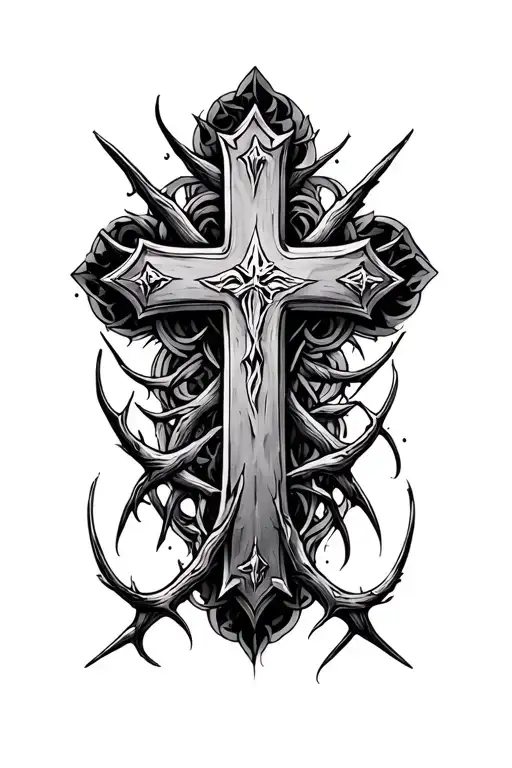 Cross With Thornes Surrounded
