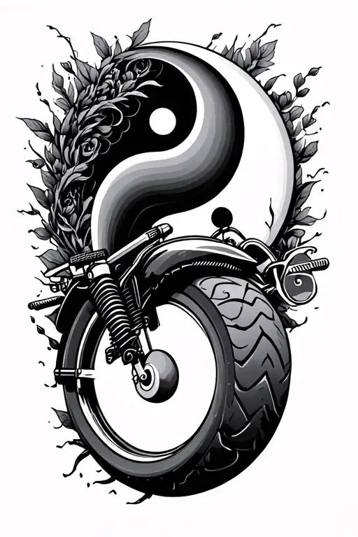 Motorcycle And Yin Yang