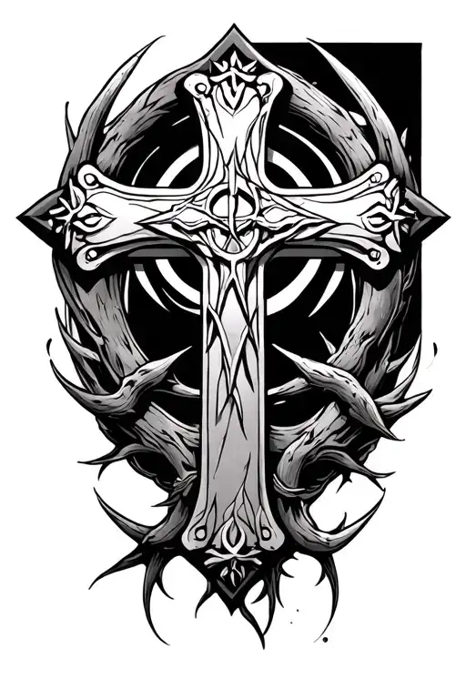 Cross With Thornes Surrounded