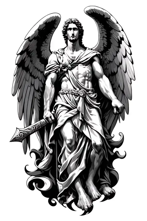 Saint Michael Archangel Slaying Satin