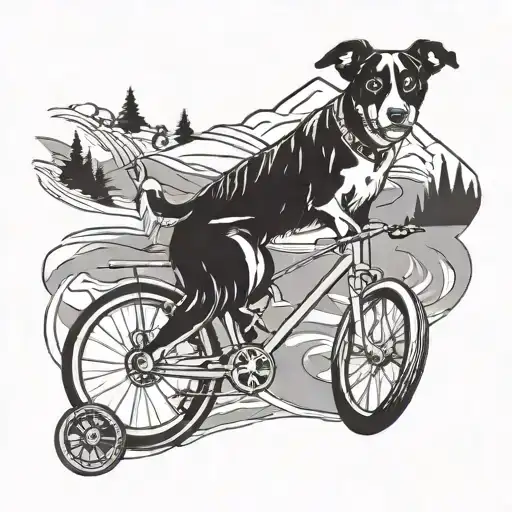 Explore And Dog And Bike