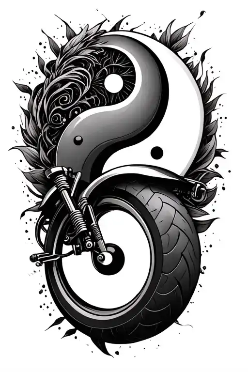 Motorcycle And Yin Yang