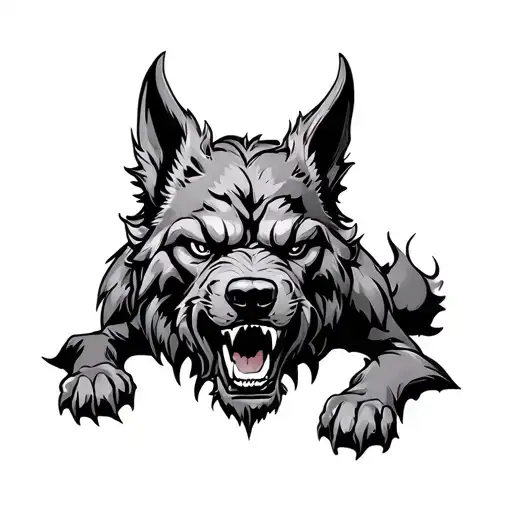 Full Body Cerberus Looking Super Evil And Cool Design