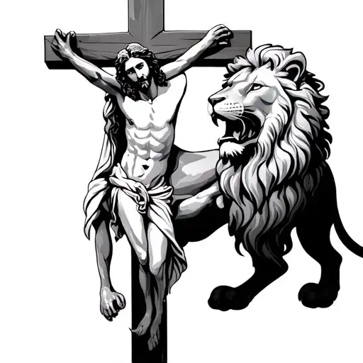 Jesus Cross And Lion