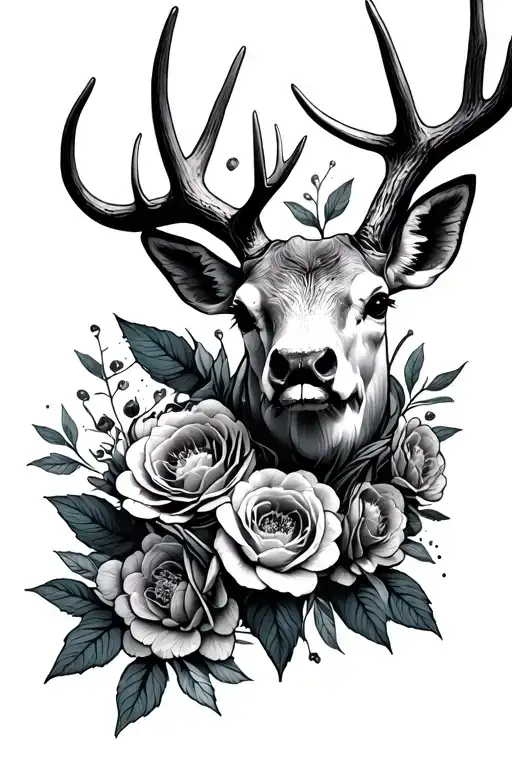 Antlers Wrapped In Dead Flowers