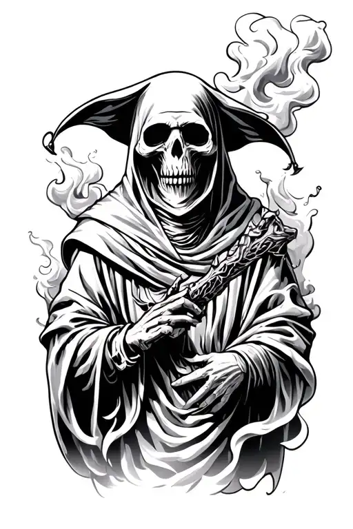 Grim Reaper With Smoke Rising