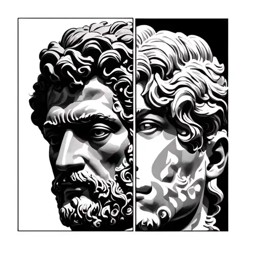 The Victor Belgrade And David Statue Abstract Half Face