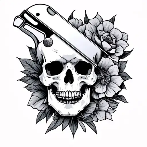 Paper And Paper Cutter Knife Combination Tatoo Inspired