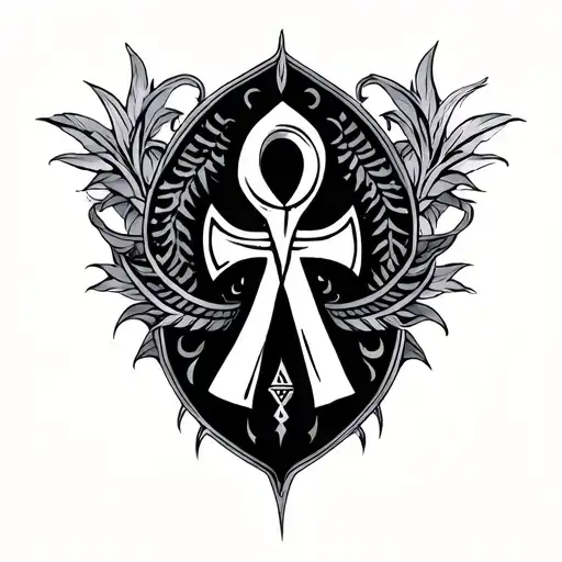 Ankh Tattoo Under Throat