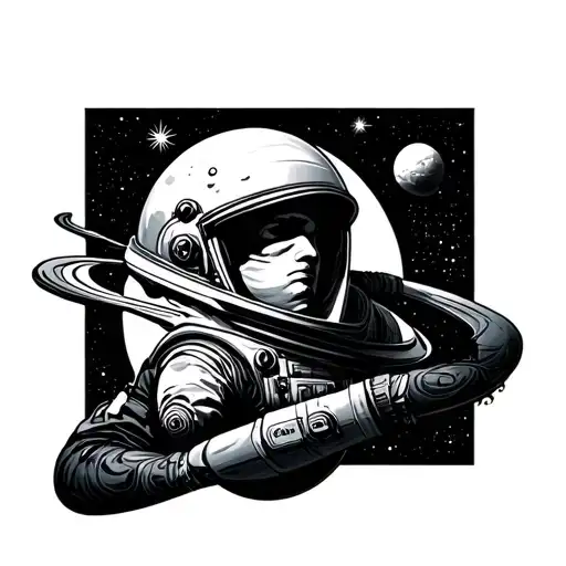 Men Leg Sleeve Space Theme