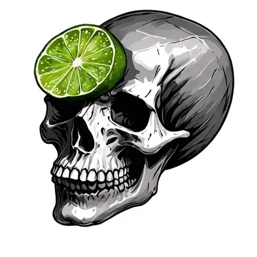A Piece Of Lime Mixed With A Skull
