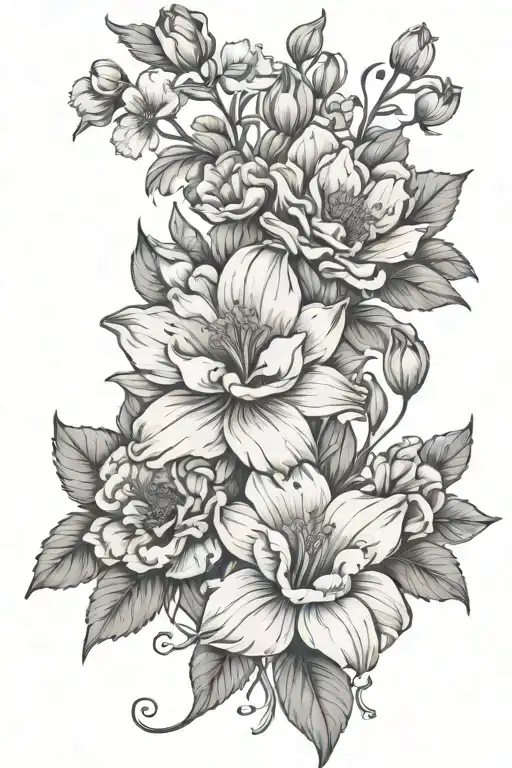 July And June Birth Flowers Intertwined