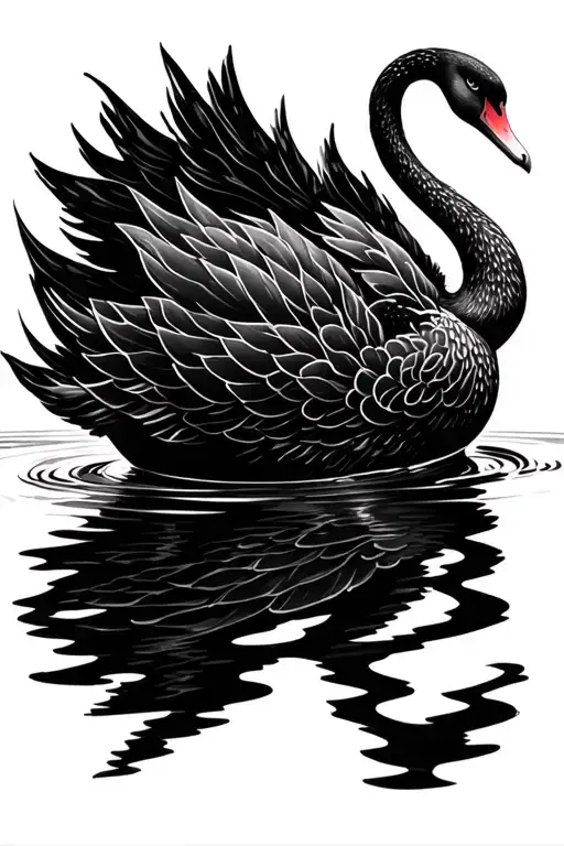 Black Swan Swimming Gracefully