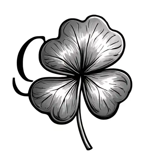 4 Leaf Clover With A C Behind It