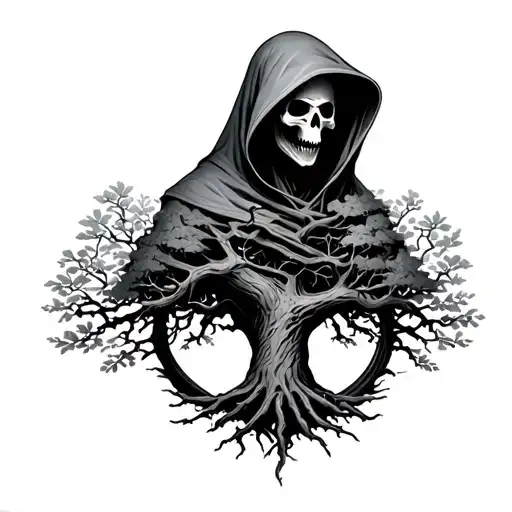 Hooded Reaper And Tree Of Life